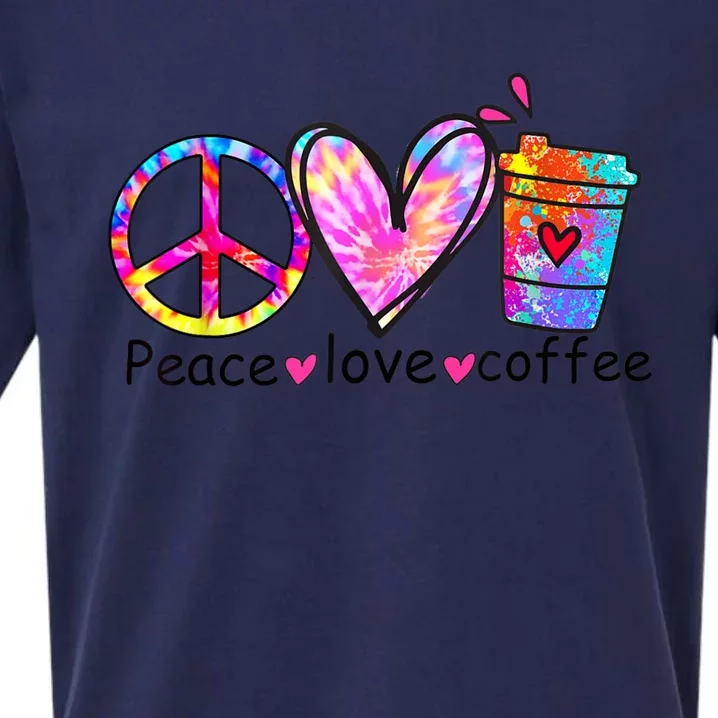 All You Need Is Peace Love And Coffee Tee Design Unisex Sueded Cloud Jersey T-Shirt