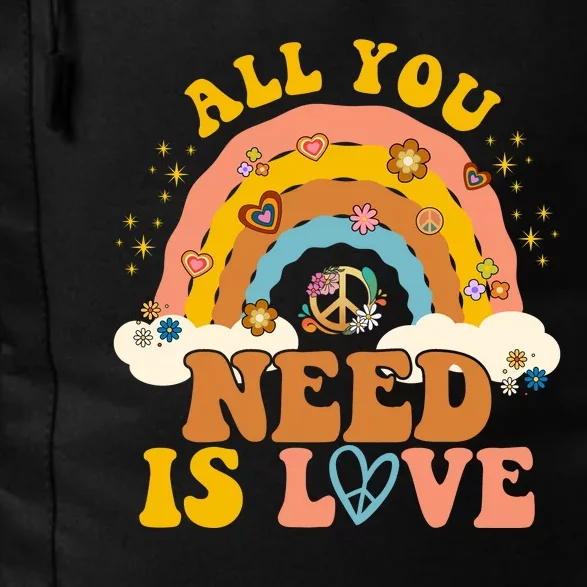 All You Need Is Love Hippie Rainbow Peace Daily Commute Backpack