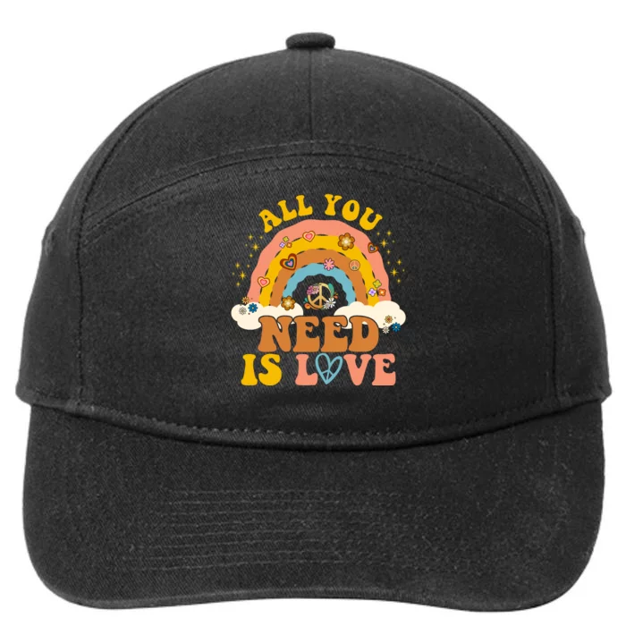 All You Need Is Love Hippie Rainbow Peace 7-Panel Snapback Hat