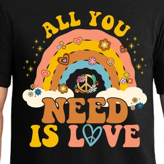 All You Need Is Love Hippie Rainbow Peace Pajama Set