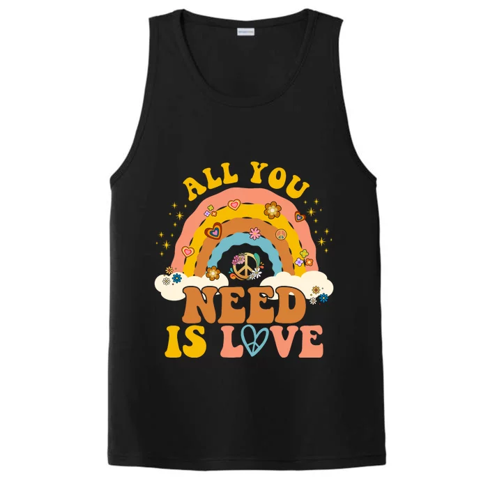 All You Need Is Love Hippie Rainbow Peace Performance Tank