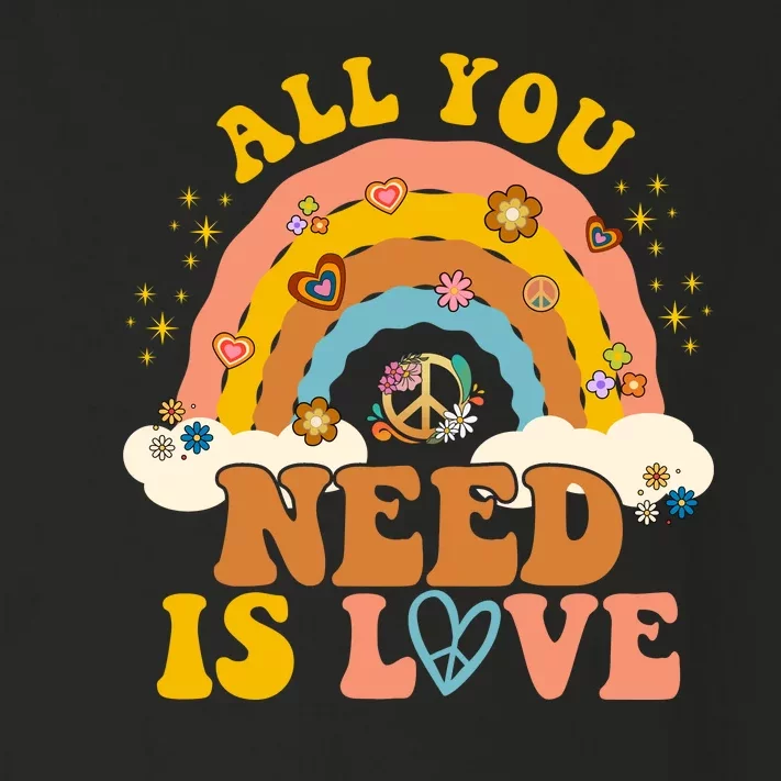 All You Need Is Love Hippie Rainbow Peace Toddler Long Sleeve Shirt