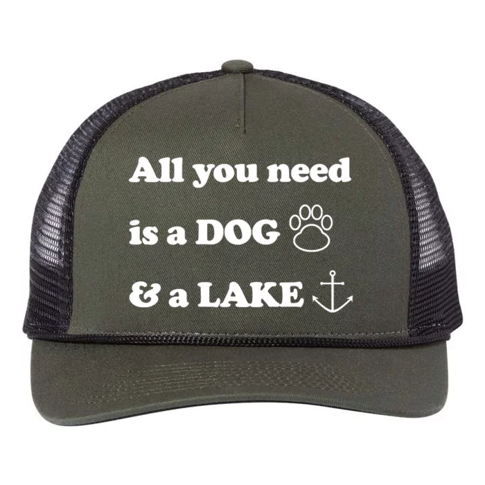 All You Need Is A Dog And A Lake Retro Rope Trucker Hat Cap