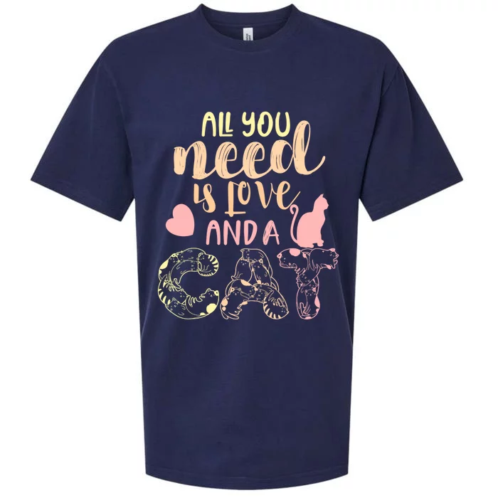 All You Need Is Love And A Cat Happy Cat Day Cat Lover Gift Sueded Cloud Jersey T-Shirt