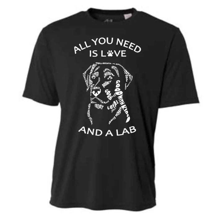 All You Need Is Love And A Labrador Black Labrador Caligram Cooling Performance Crew T-Shirt