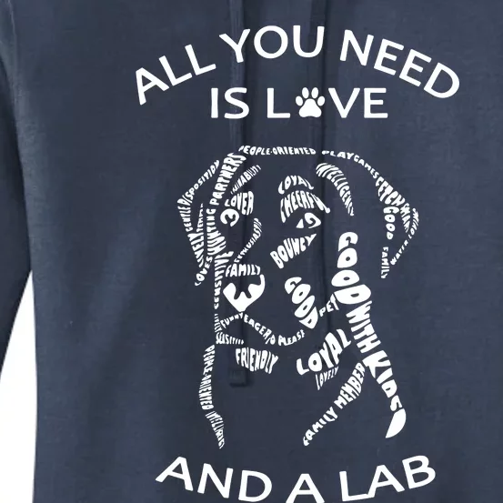 All You Need Is Love And A Labrador Black Labrador Caligram Women's Pullover Hoodie