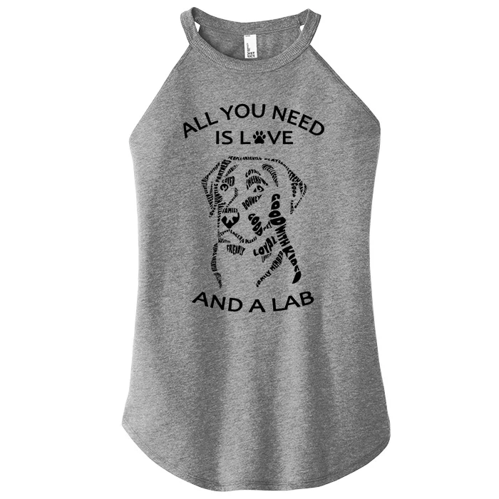 All You Need Is Love And A Labrador Black Labrador Caligram Women’s Perfect Tri Rocker Tank