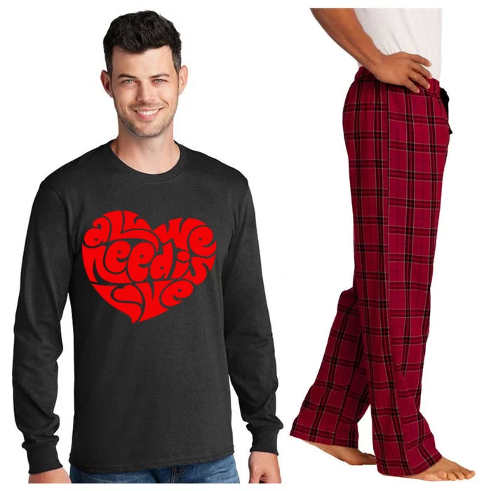 All You Need Is Love Heart Peace Long Sleeve Pajama Set