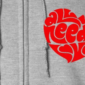 All You Need Is Love Heart Peace Full Zip Hoodie