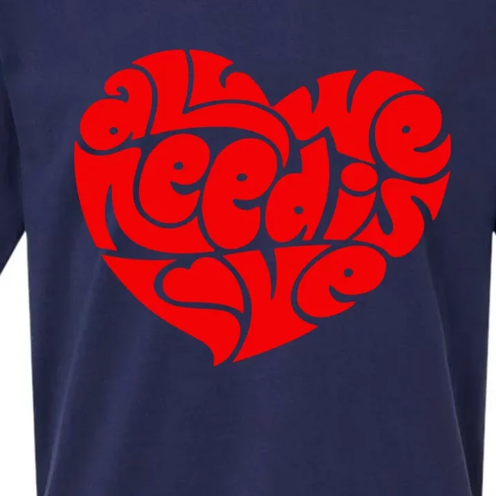 All You Need Is Love Heart Peace Sueded Cloud Jersey T-Shirt