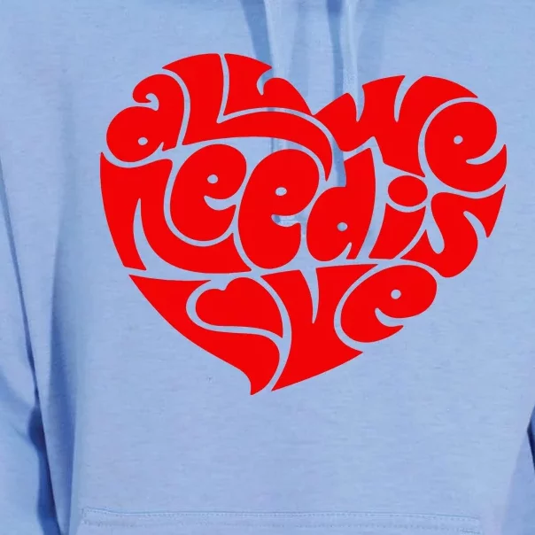 All You Need Is Love Heart Peace Unisex Surf Hoodie