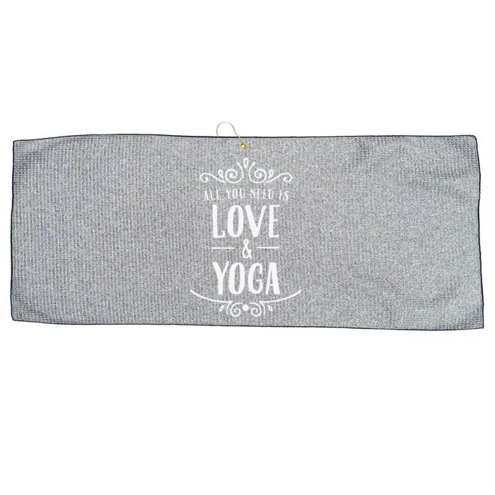 All You Need Is Love & Yoga Valentine's Day Large Microfiber Waffle Golf Towel