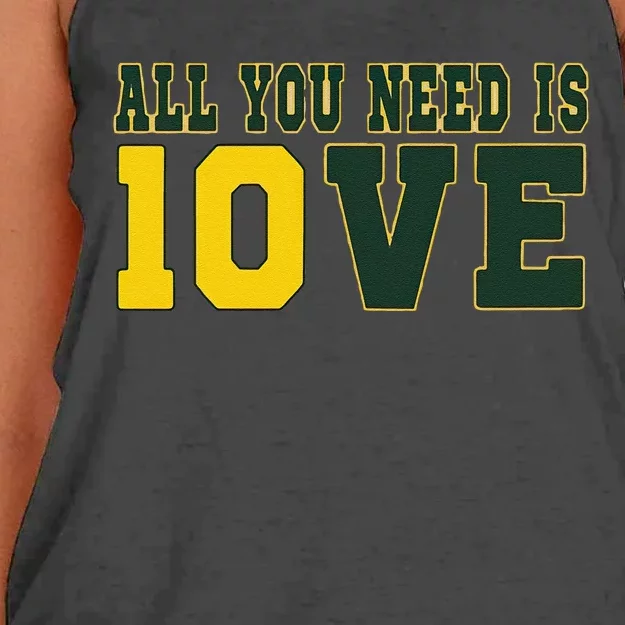 All You Need Is Love Green Bay Gift Women's Knotted Racerback Tank