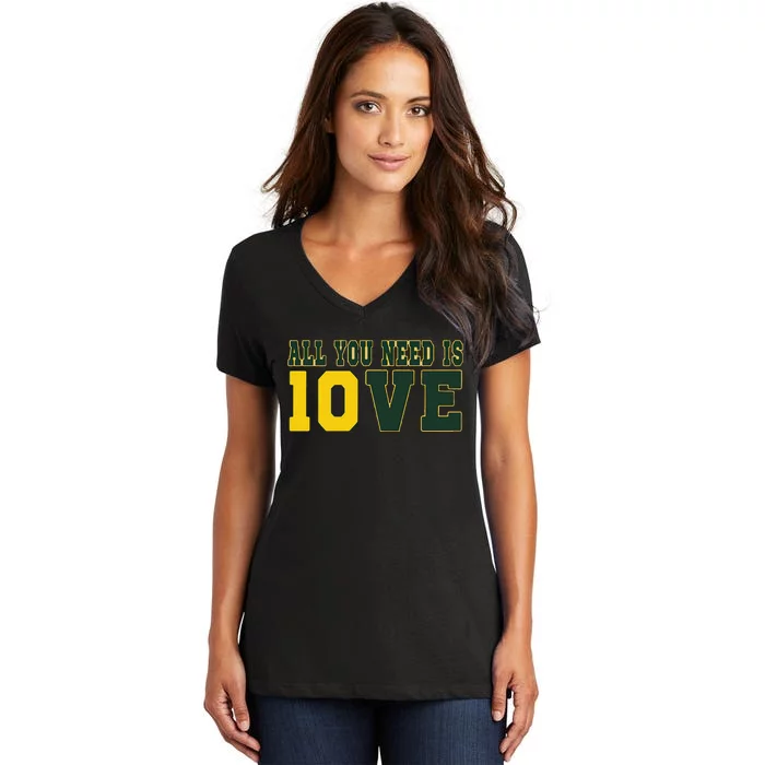 All You Need Is Love Green Bay Gift Women's V-Neck T-Shirt