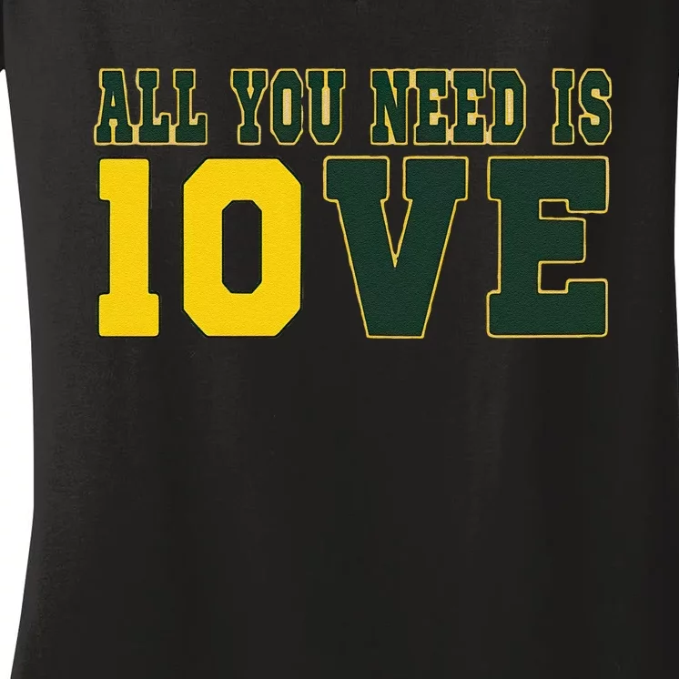 All You Need Is Love Green Bay Gift Women's V-Neck T-Shirt