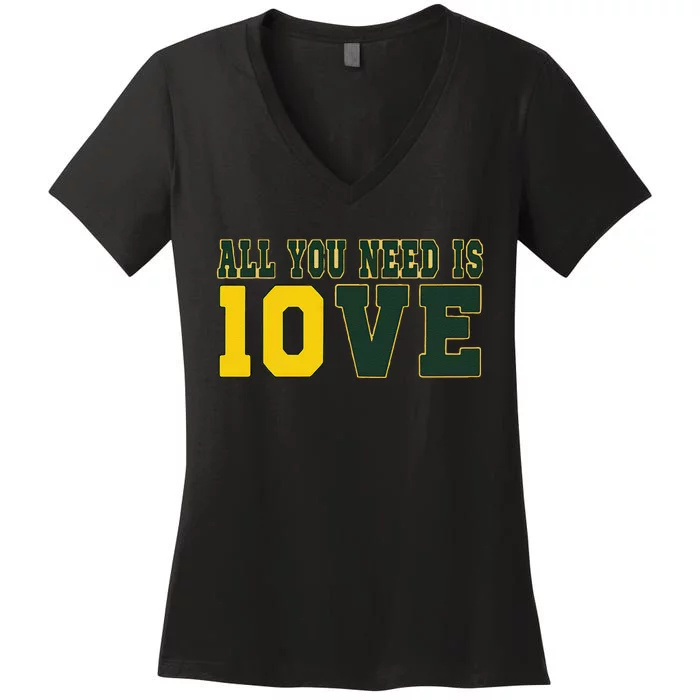 All You Need Is Love Green Bay Gift Women's V-Neck T-Shirt