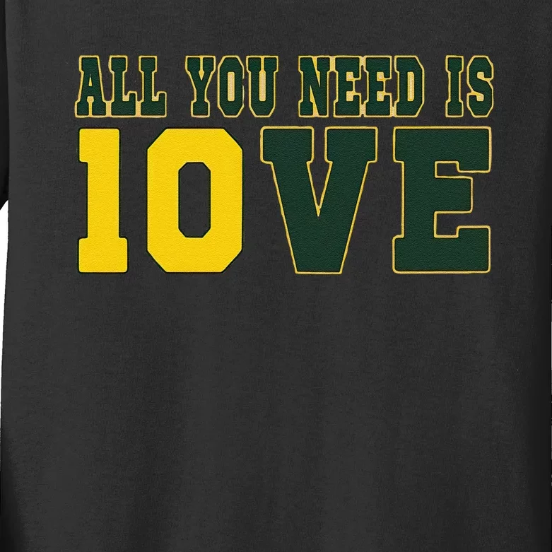 All You Need Is Love Green Bay Gift Kids Long Sleeve Shirt