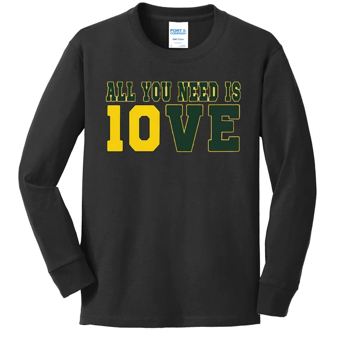 All You Need Is Love Green Bay Gift Kids Long Sleeve Shirt