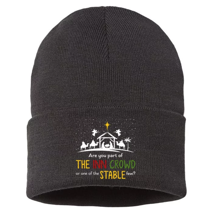 Are You Part Of Inn Crowd Or Stable Few Christmas Nativity Sustainable Knit Beanie