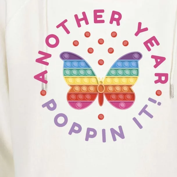 Another Year Poppin It Butterfly Push Pop Womens Funnel Neck Pullover Hood