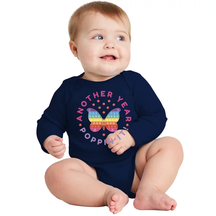 Another Year Poppin It Butterfly Push Pop Baby Long Sleeve Bodysuit