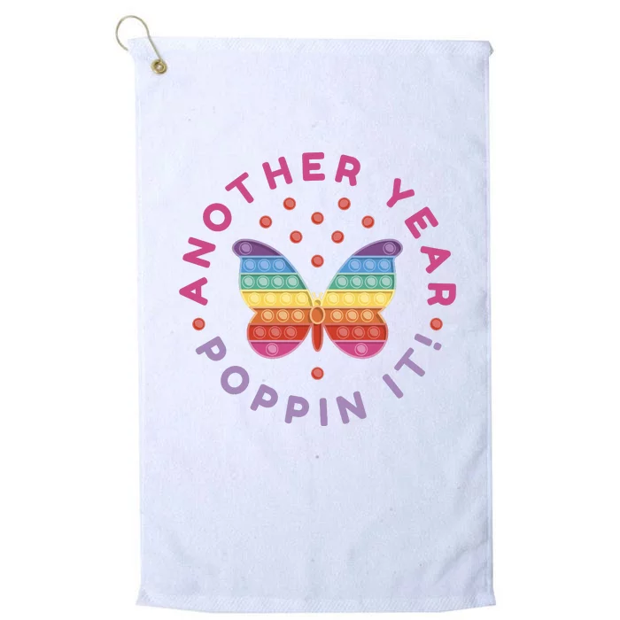 Another Year Poppin It Butterfly Push Pop Platinum Collection Golf Towel