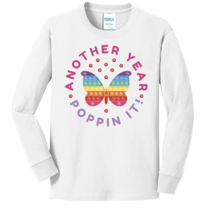 Another Year Poppin It Butterfly Push Pop Kids Long Sleeve Shirt