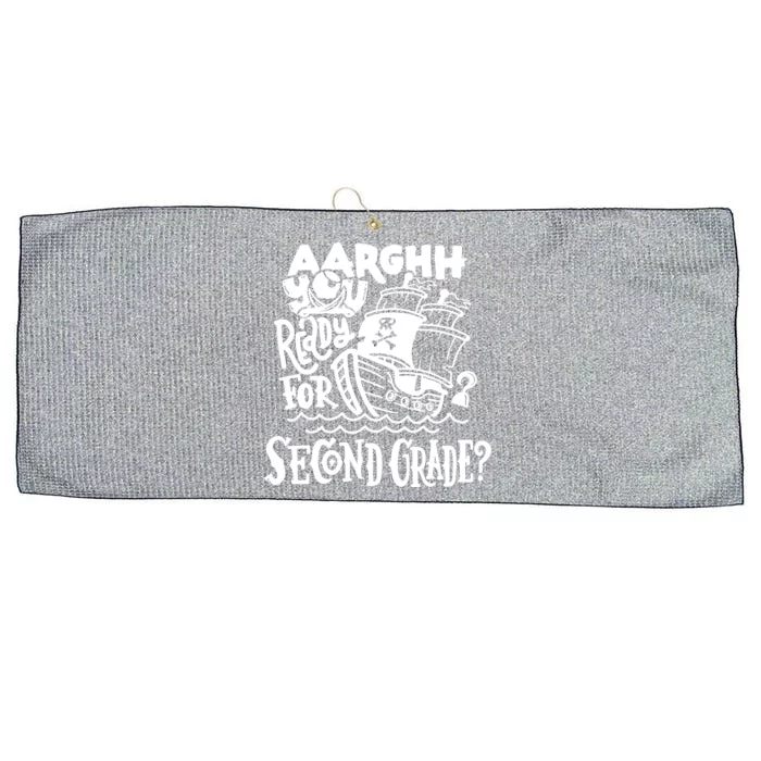 Aarghh You Ready For Second Grade Pirate Large Microfiber Waffle Golf Towel