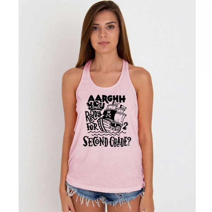 Aarghh You Ready For Second Grade Pirate Women's Knotted Racerback Tank