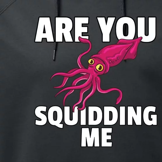 Are You Squidding Me Gift Squid Octopus Marine Biology Performance Fleece Hoodie