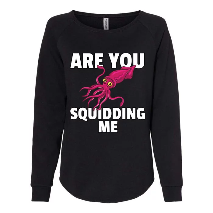 Are You Squidding Me Gift Squid Octopus Marine Biology Womens California Wash Sweatshirt