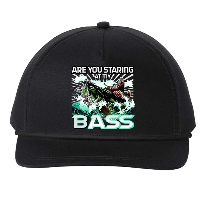 Are You Staring At My Bass Funny Fishing Snapback Five-Panel Rope Hat