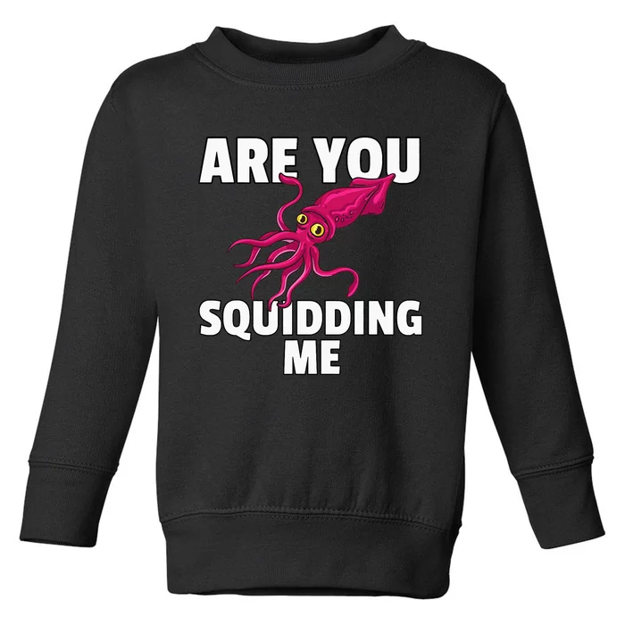 Are You Squidding Me Gift Squid Octopus Marine Biology Toddler Sweatshirt