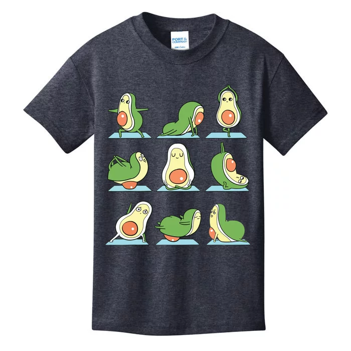 Avocado Yoga Tree Pose Funny Vriksasana Yoga Lover Gift Kids T-Shirt