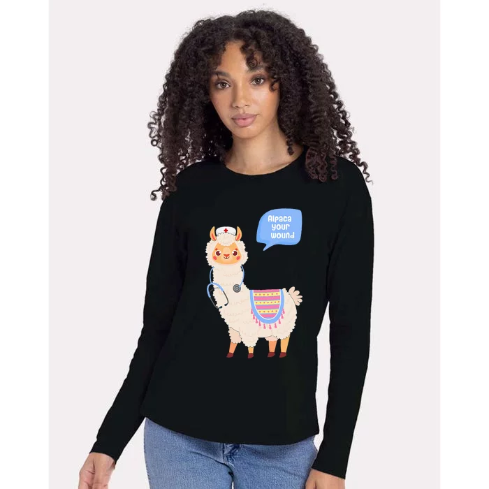 Alpaca Your Wound Cute Llama Wound Care Nurse Gift Womens Cotton Relaxed Long Sleeve T-Shirt