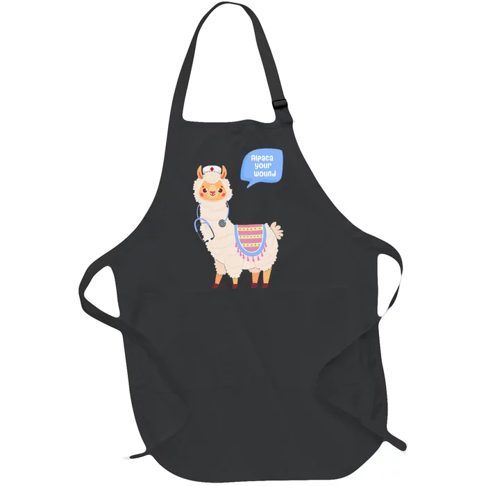 Alpaca Your Wound Cute Llama Wound Care Nurse Gift Full-Length Apron With Pocket