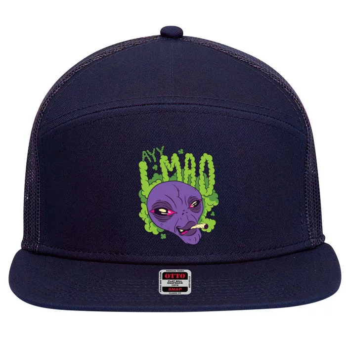 Ayy Lmao Marijuana Alien 7 Panel Mesh Trucker Snapback Hat