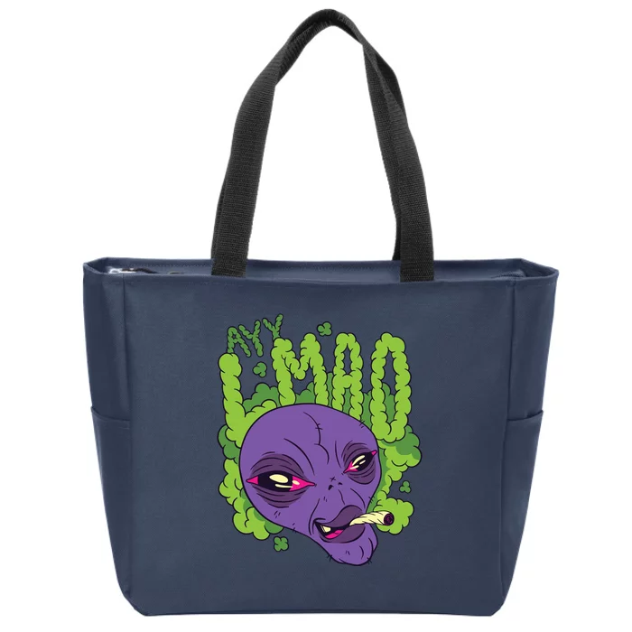 Ayy Lmao Marijuana Alien Zip Tote Bag