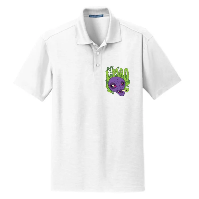 Ayy Lmao Marijuana Alien Dry Zone Grid Performance Polo