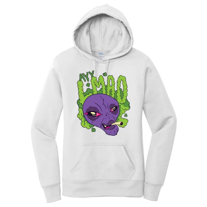 Ayy Lmao Marijuana Alien Women's Pullover Hoodie