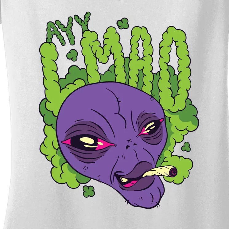 Ayy Lmao Marijuana Alien Women's V-Neck T-Shirt