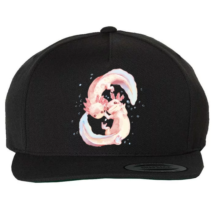 Axolotl Ying Yang Wool Snapback Cap