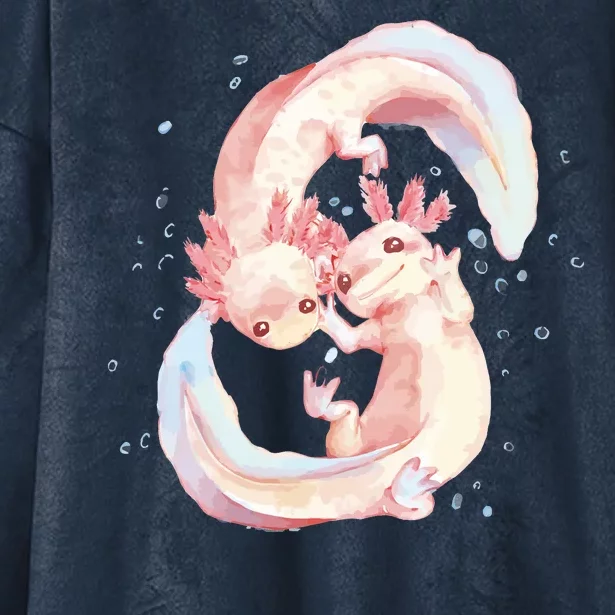 Axolotl Ying Yang Hooded Wearable Blanket