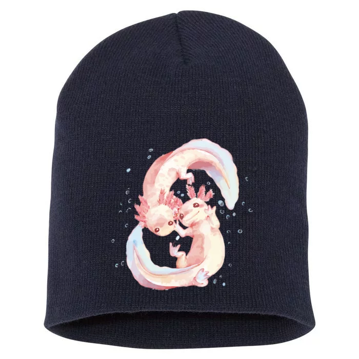 Axolotl Ying Yang Short Acrylic Beanie