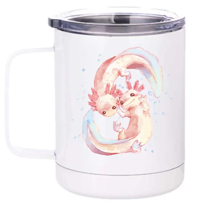 Axolotl Ying Yang Front & Back 12oz Stainless Steel Tumbler Cup