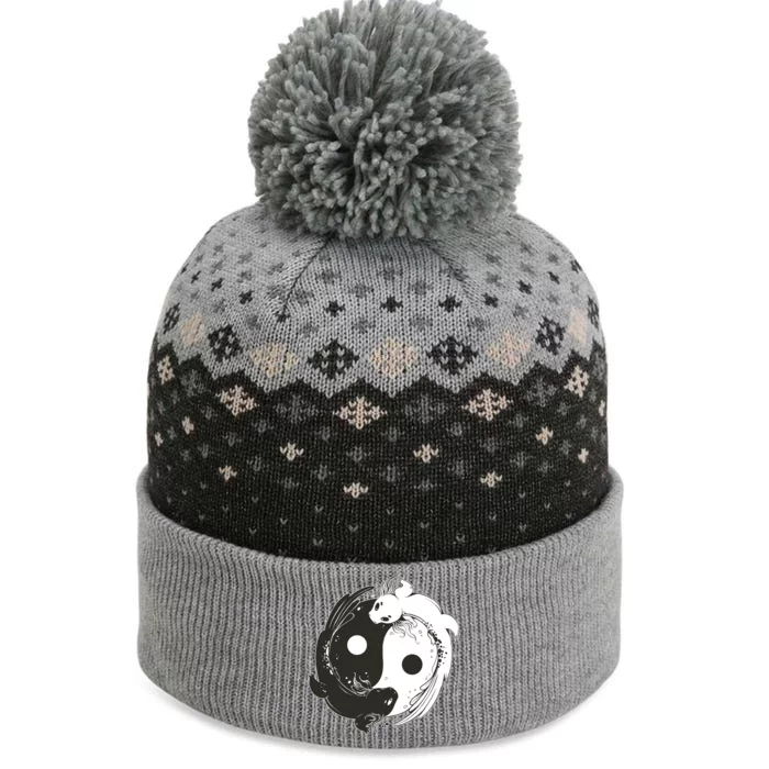 Axolotl Yin Yang The Baniff Cuffed Pom Beanie