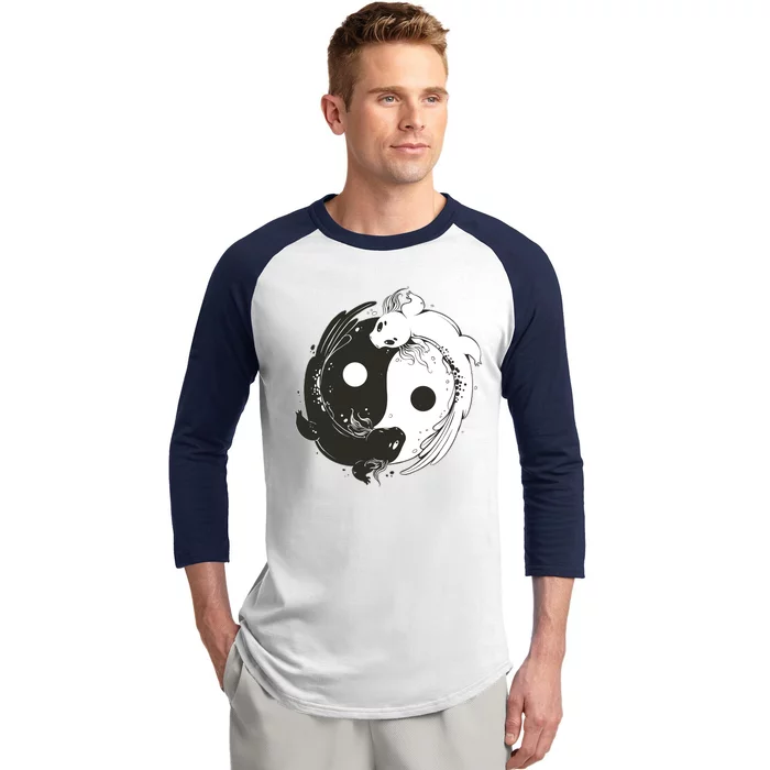 Axolotl Yin Yang Baseball Sleeve Shirt