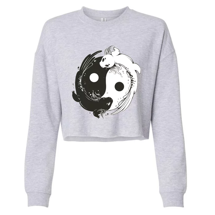 Axolotl Yin Yang Cropped Pullover Crew