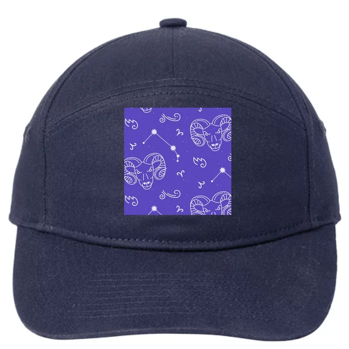 Aries Zodiac Astrology 7-Panel Snapback Hat