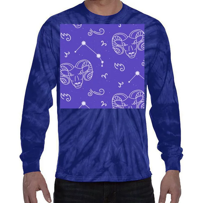 Aries Zodiac Astrology Tie-Dye Long Sleeve Shirt